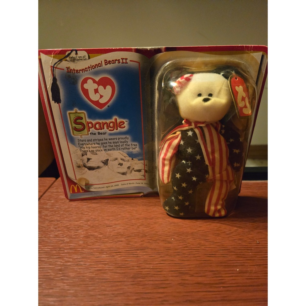 Ty McDonalds Teenie Beanie Babies Spangle the Bear 1999 International Bears II - Picture 1 of 4